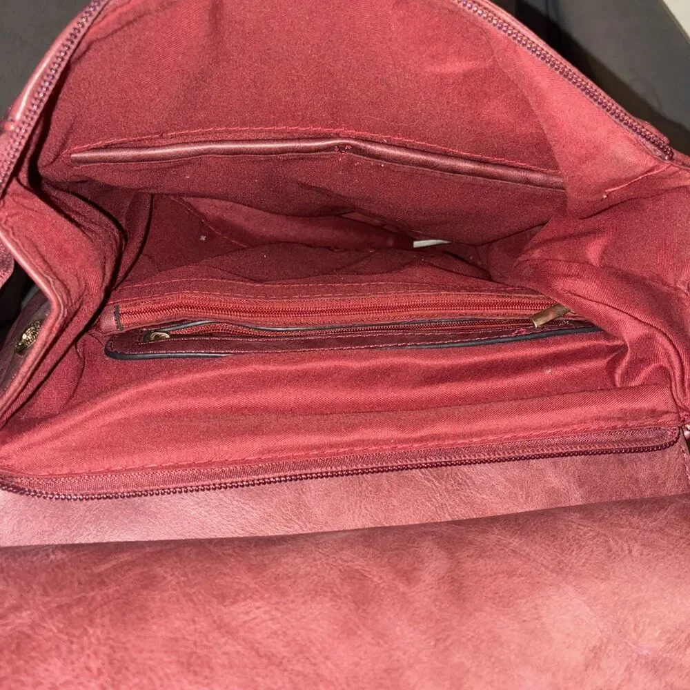 Convertible backpack and shoulder Maroon/Burgundy